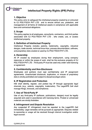 Intelletual Property Rights Policy